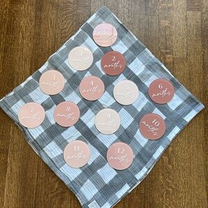 4" Monthly Milestone Markers Acrylic Disc Ombre, Baby's First Year